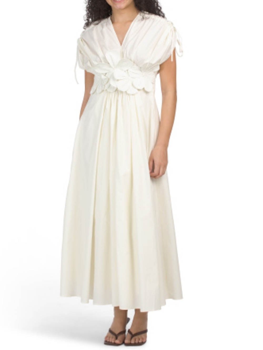 DALIA MACPHEE Sleeveless 3d Floral Maxi Dress